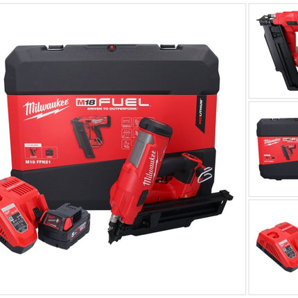 Milwaukee M18 FFN21-501C Gwoździarka akumulatorowa 18 V 50 - 90 mm bezszczotkowa + 1x akumulator 5,0 Ah + ładowarka + walizka