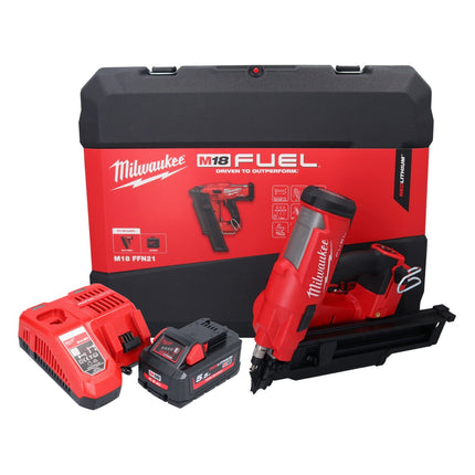 Milwaukee M18 FFN21-551C Gwoździarka akumulatorowa 18 V 50 - 90 mm bezszczotkowa + 1x akumulator 5,5 Ah + ładowarka + walizka