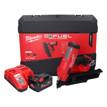 Milwaukee M18 FFN21-801C Gwoździarka akumulatorowa 18 V 50 - 90 mm bezszczotkowa + 1x akumulator 8,0 Ah + ładowarka + walizka